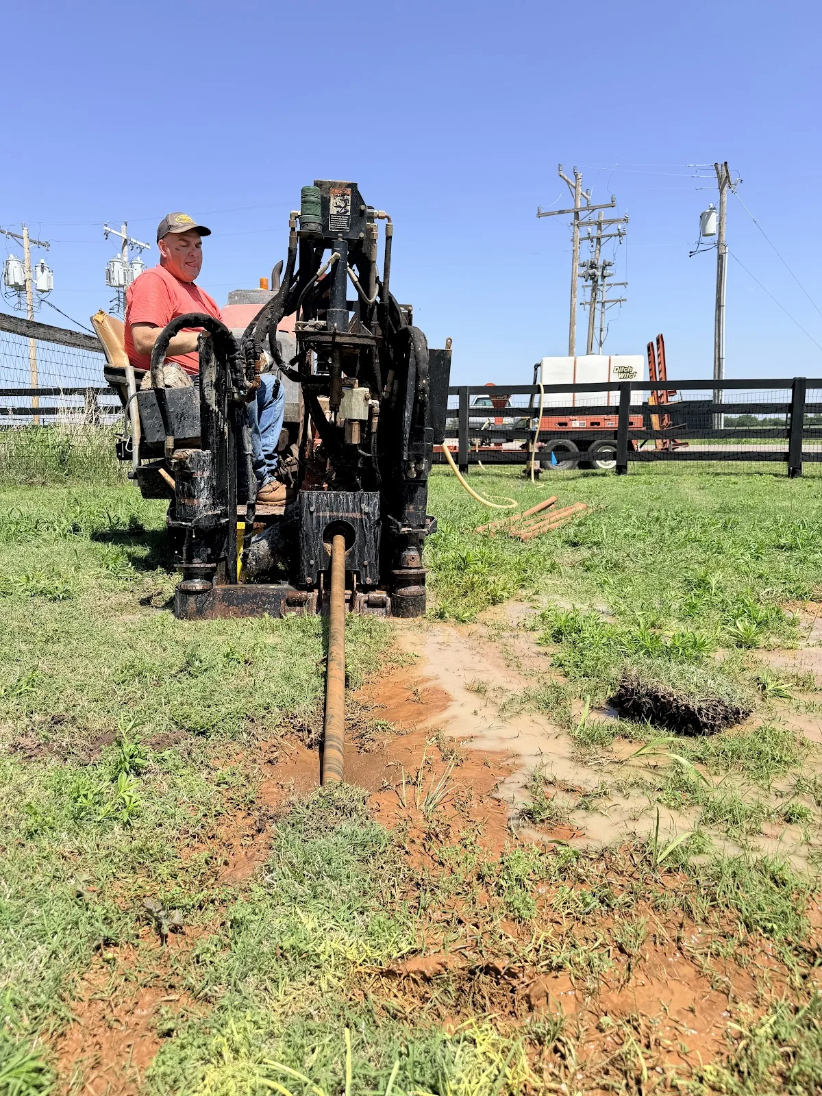 Drill bit and locating equipment on a trenchless water line bore