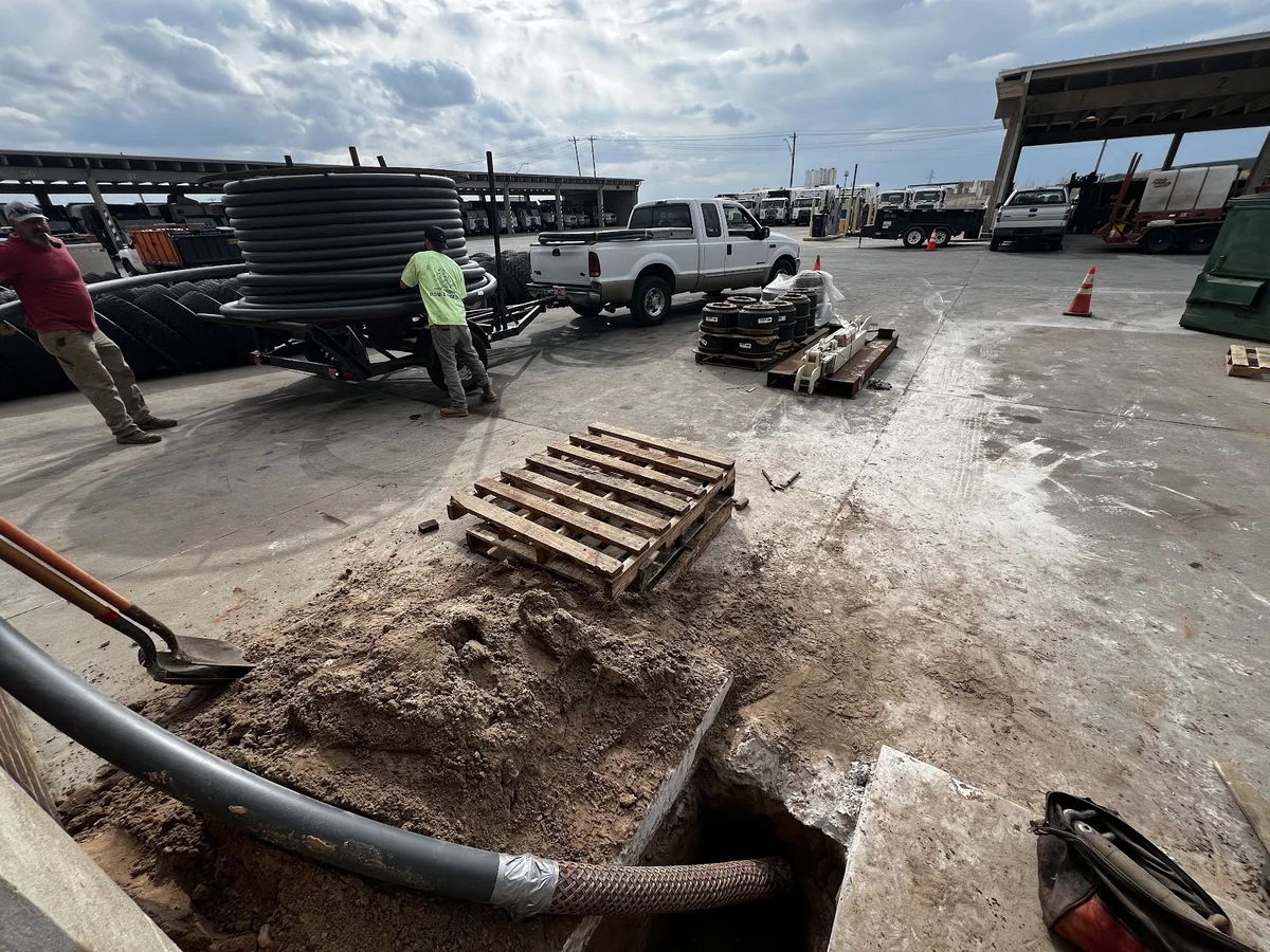 Ditch Witch directional drill positioned for a new utility bore